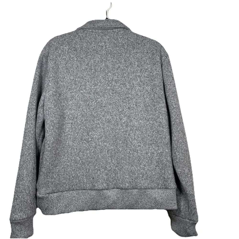 Calvin Klein Jeans marled heather grey sweater sherpa lined trucker jacket sz L